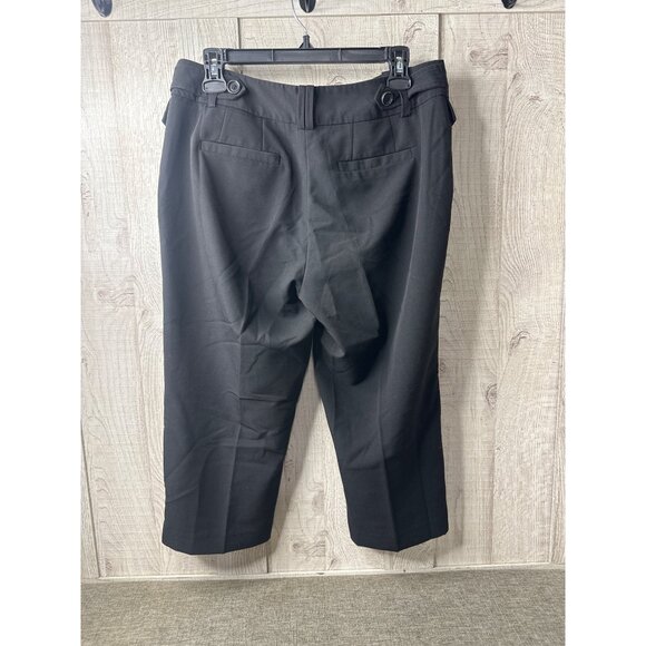 Cato Womens Capri Black Dress Pants Size 10 With Button Details Preppy Office - Picture 2 of 7